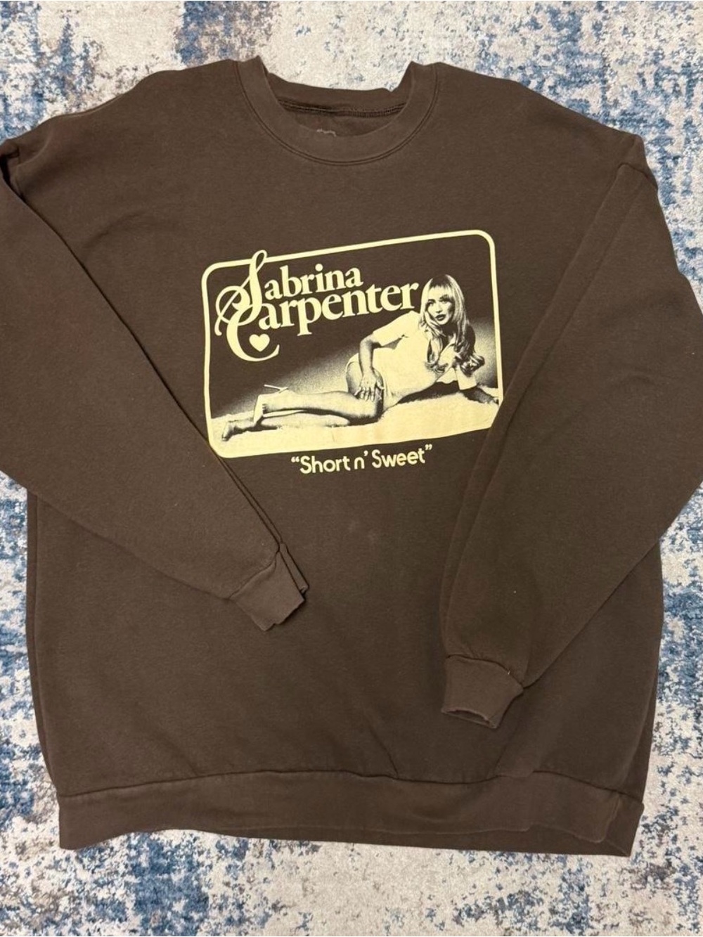 Sabrina Carpenter Brown Graphic Crewneck Sweatshirt